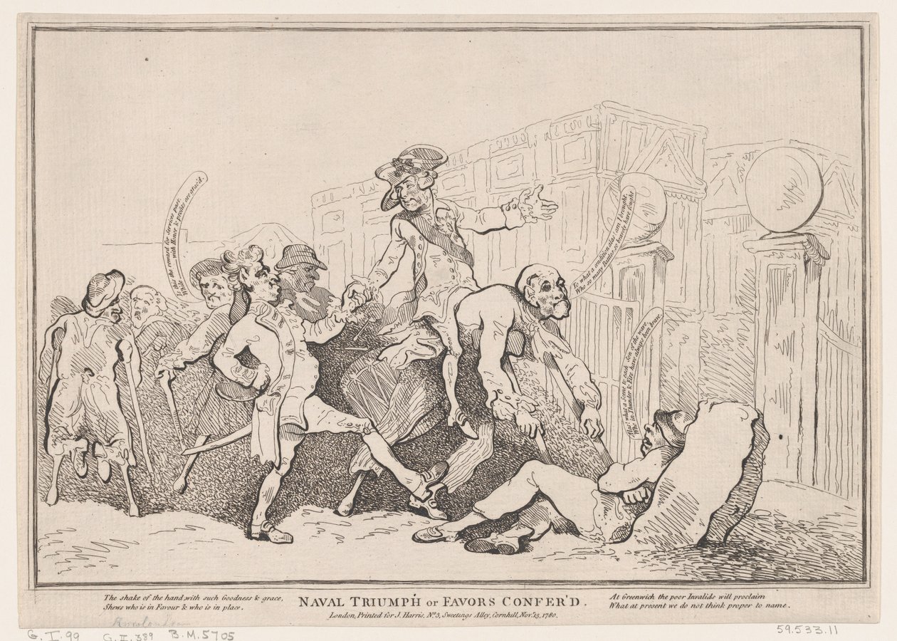 Námořní triumf, nebo udělené laskavosti, 13. listopadu 1780, 13. listopadu 1780. od Thomas Rowlandson