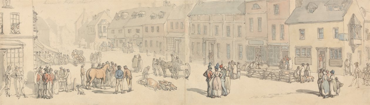 Newport High Street, ostrov Wight od Thomas Rowlandson