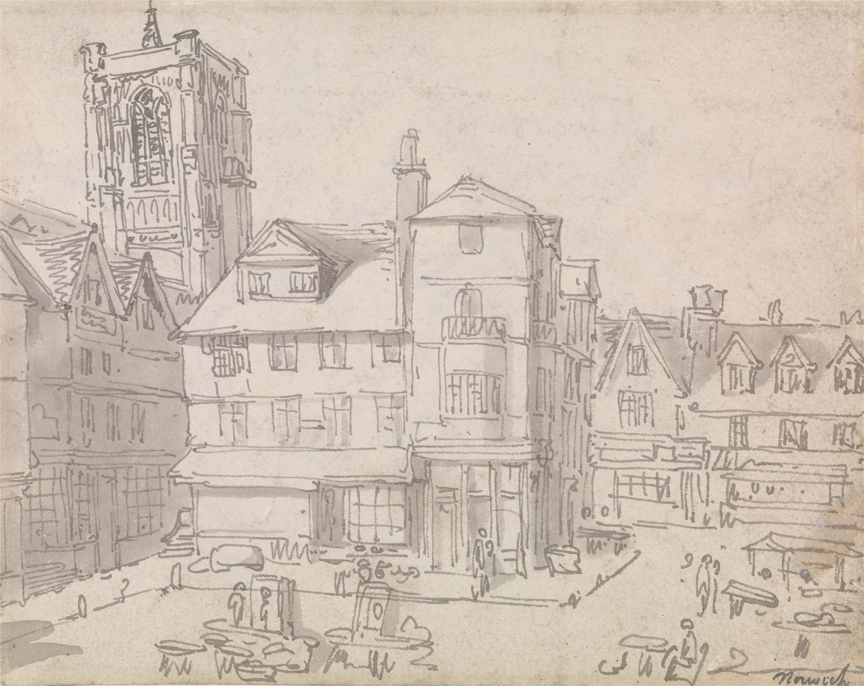 Tržiště v Norwichi od Thomas Rowlandson