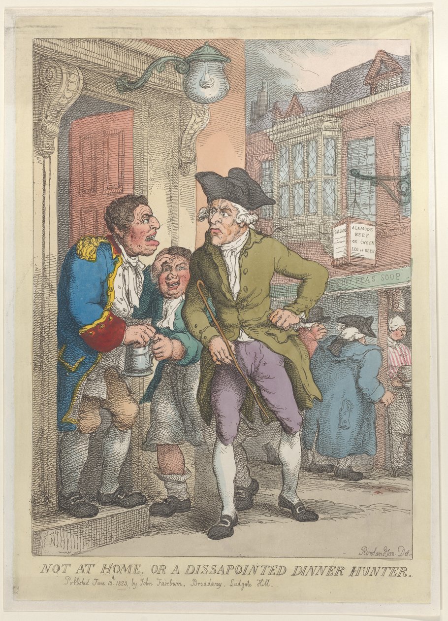 Ne doma, aneb zklamaný lovec večeře, 13. června 1823, 13. června 1823. od Thomas Rowlandson
