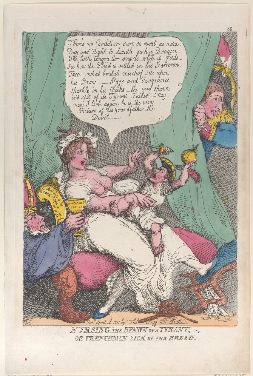 Nursing the Spawn of a Tyran, 14. dubna 1811, 14. dubna 1811. od Thomas Rowlandson