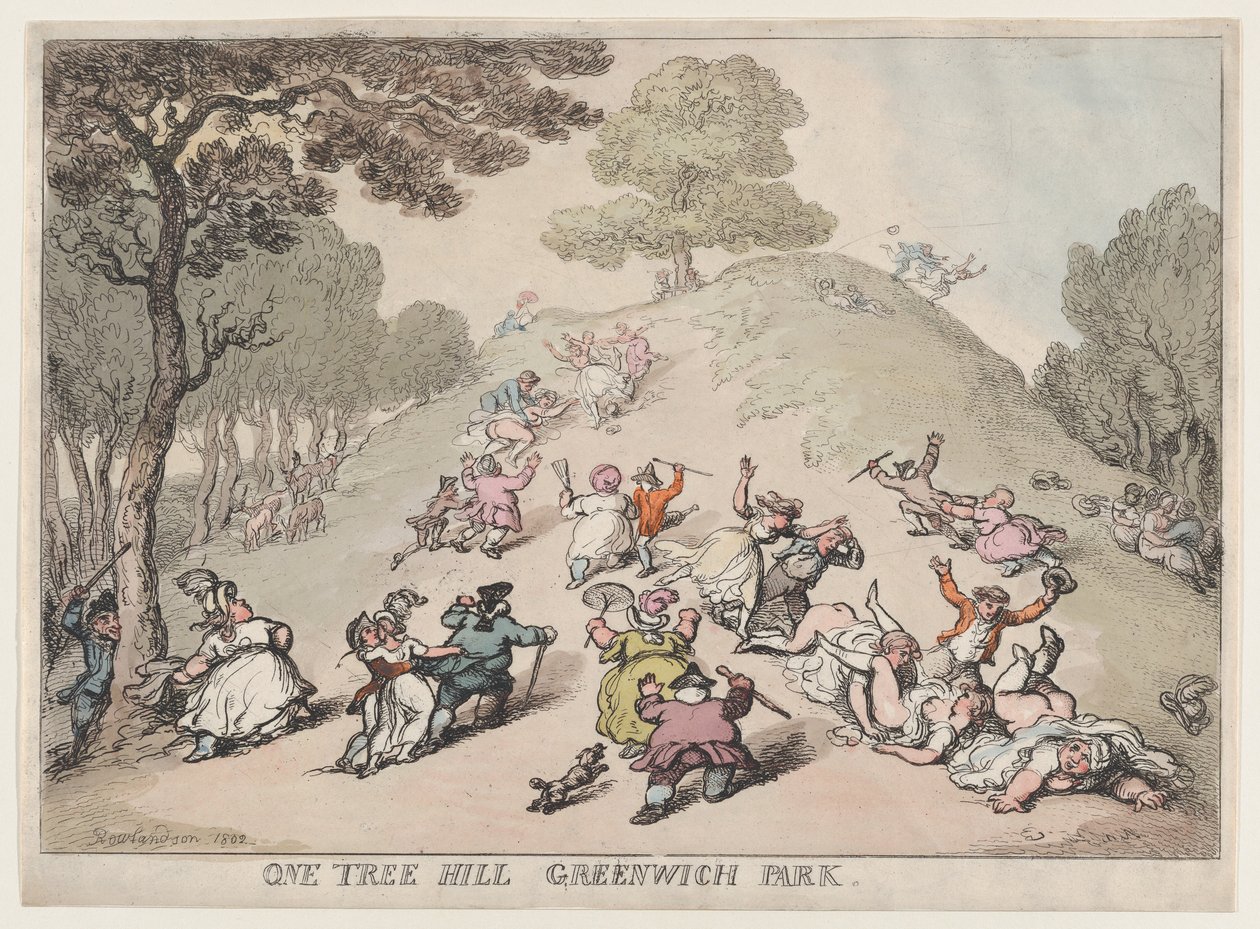 One Tree Hill, Greenwich Park, 1802., 1802. od Thomas Rowlandson