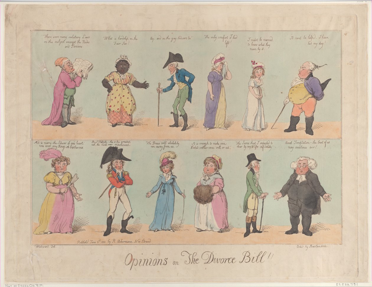 Názory na The Divorce Bill!!, 2. června 1800., 2. června 1800. od Thomas Rowlandson