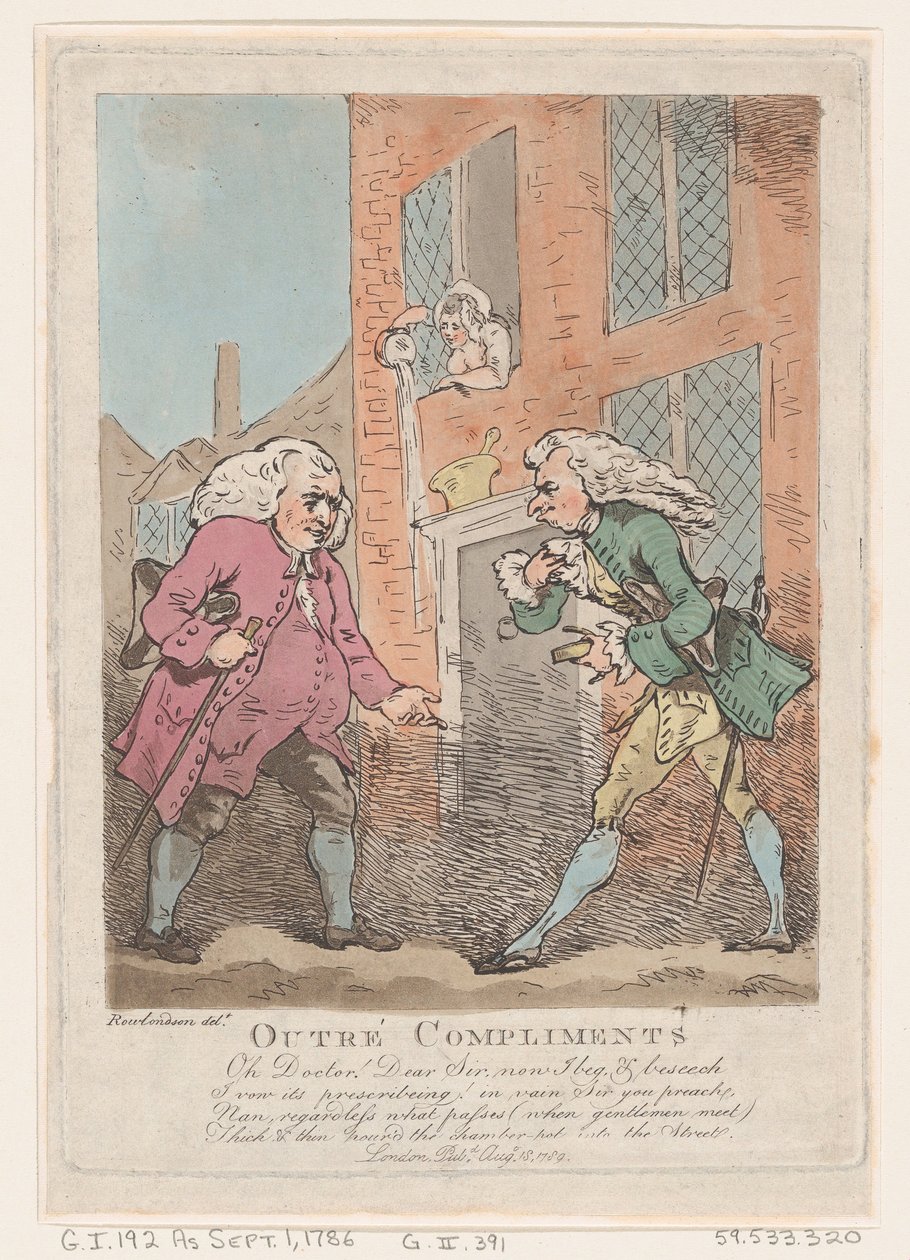 Rozhořčené komplimenty, 18. srpna 1786, 18. srpna 1786. od Thomas Rowlandson