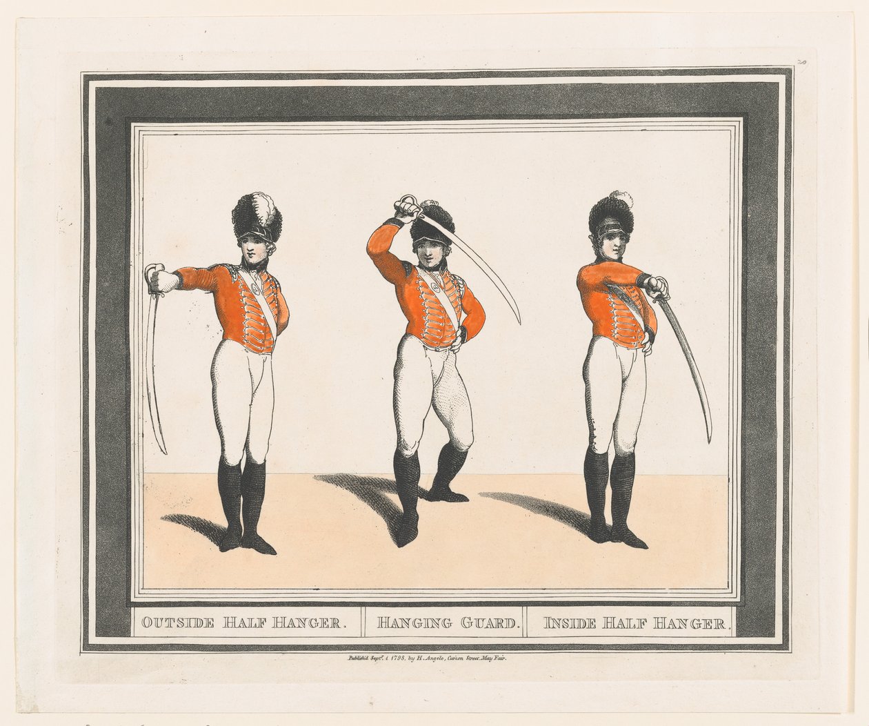 Vnější poloviční věšák, věšák, vnitřní poloviční věšák, 1. září 1798., 1. září 1798. od Thomas Rowlandson
