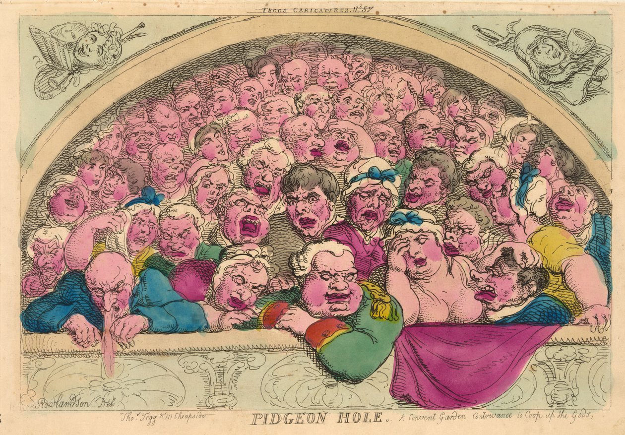 Holubí díra, Konventní zahrada, která se vyrovnala bohům, 1811 (ručně kolorovaná rytina) od Thomas Rowlandson