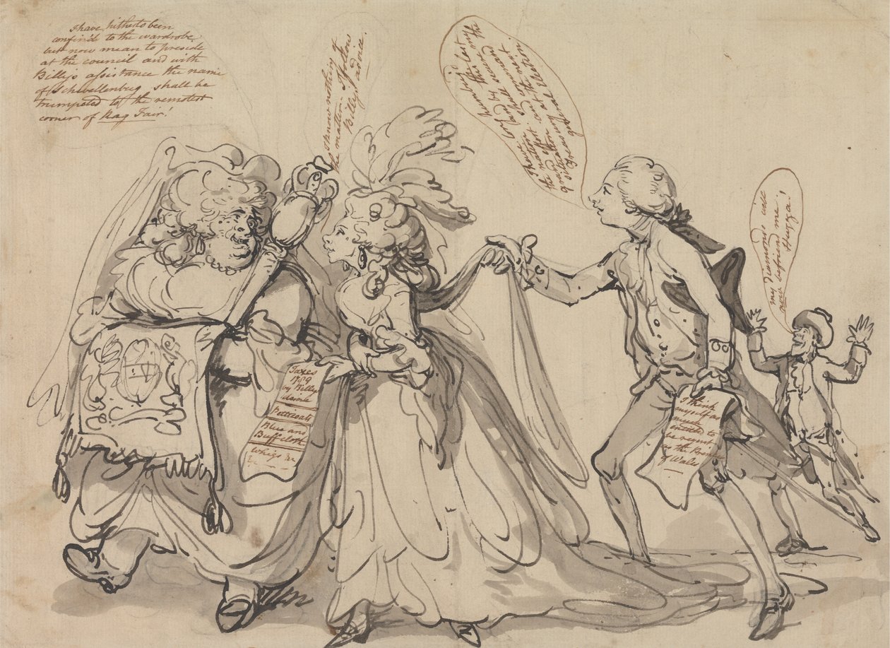Pitt a jeho spojenci v jeho boji o regentství od Thomas Rowlandson