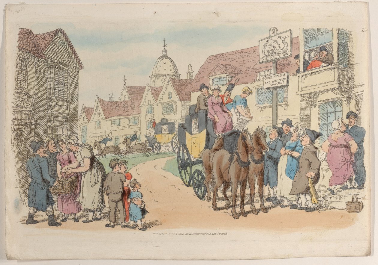 Talíř 19, z World in Miniature, 1816., 1816. od Thomas Rowlandson