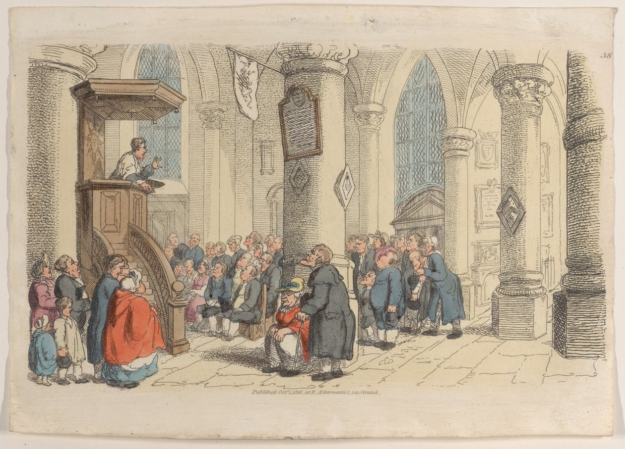 Talíř 38, z World in Miniature, 1816., 1816. od Thomas Rowlandson