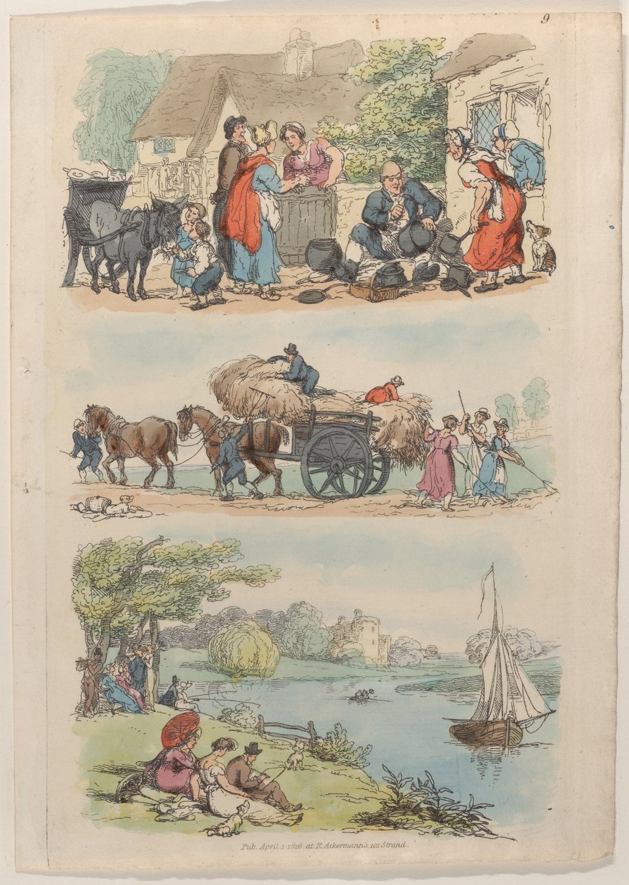 Talíř 9, z World in Miniature, 1816., 1816. od Thomas Rowlandson