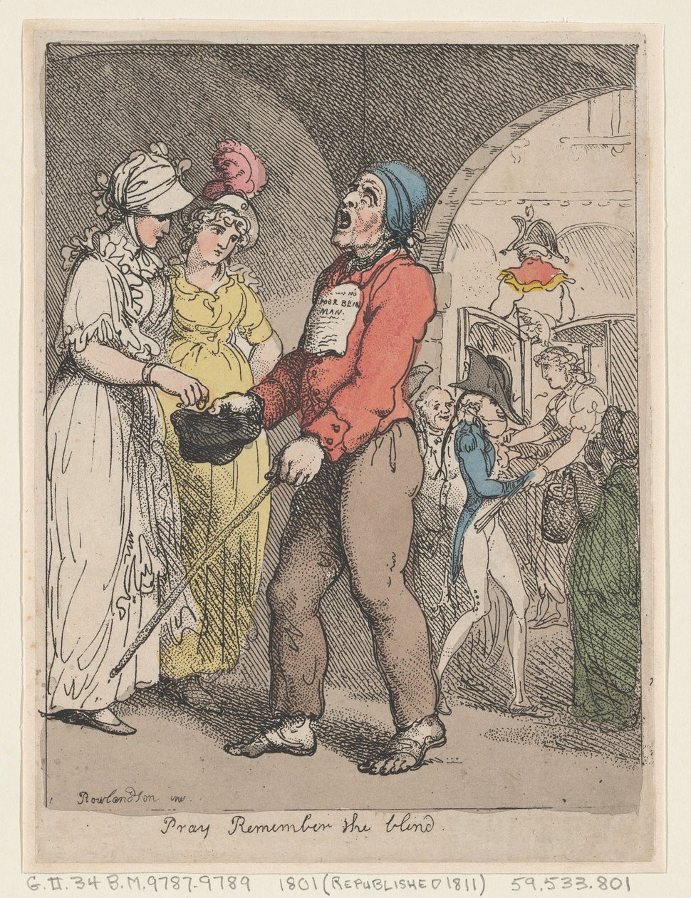 Modli se, pamatuj na slepce, 1801., 1801. od Thomas Rowlandson