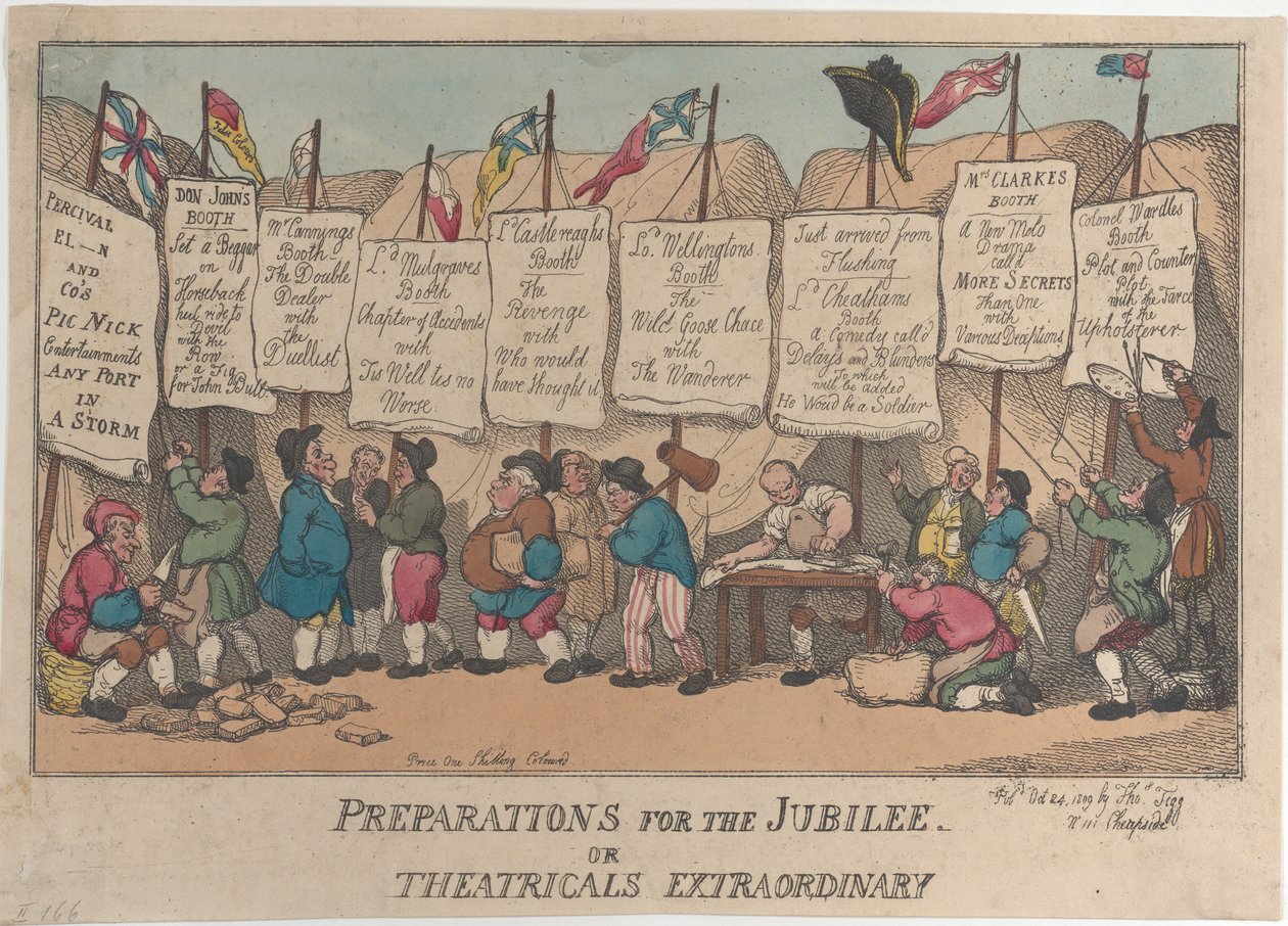 Přípravy k jubileu aneb divadelní mimořádné, 24. října 1809., 24. října 1809. od Thomas Rowlandson