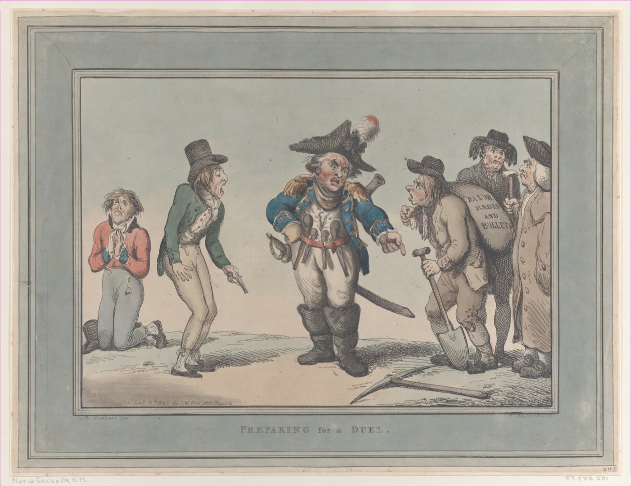 Příprava na souboj, 12. ledna 1795, 12. ledna 1795. od Thomas Rowlandson