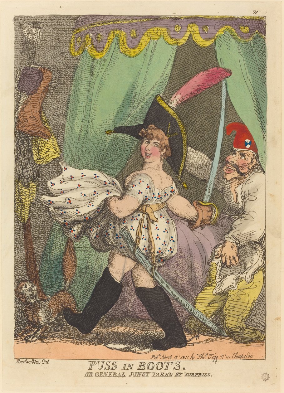 Kocour v botách aneb generál Junot zajatý Překvapením od Thomas Rowlandson