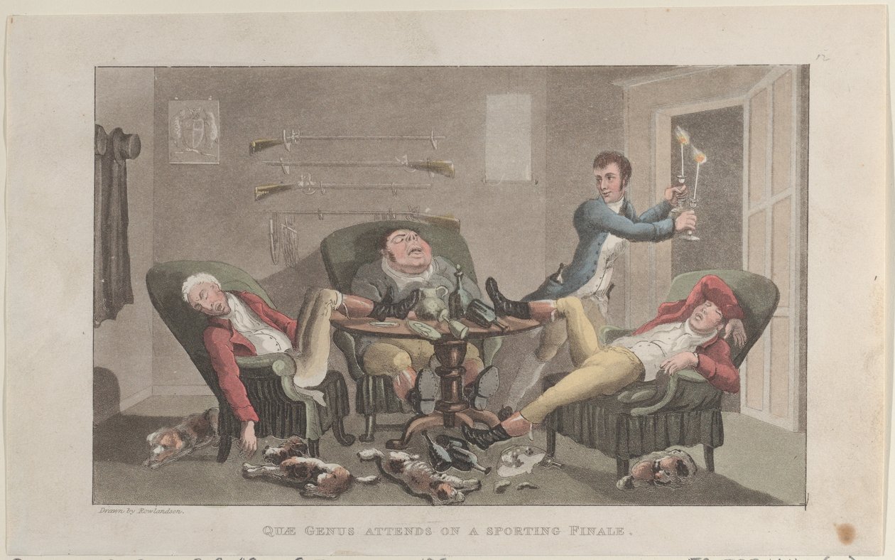 Rodina se účastní sportovního finále, z Historie Johnnyho Who Knee..., 1. prosince 1821 od Thomas Rowlandson