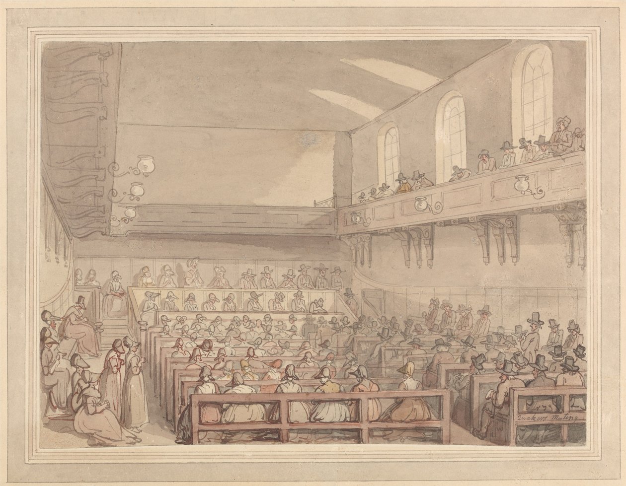 Setkání kvakerů od Thomas Rowlandson