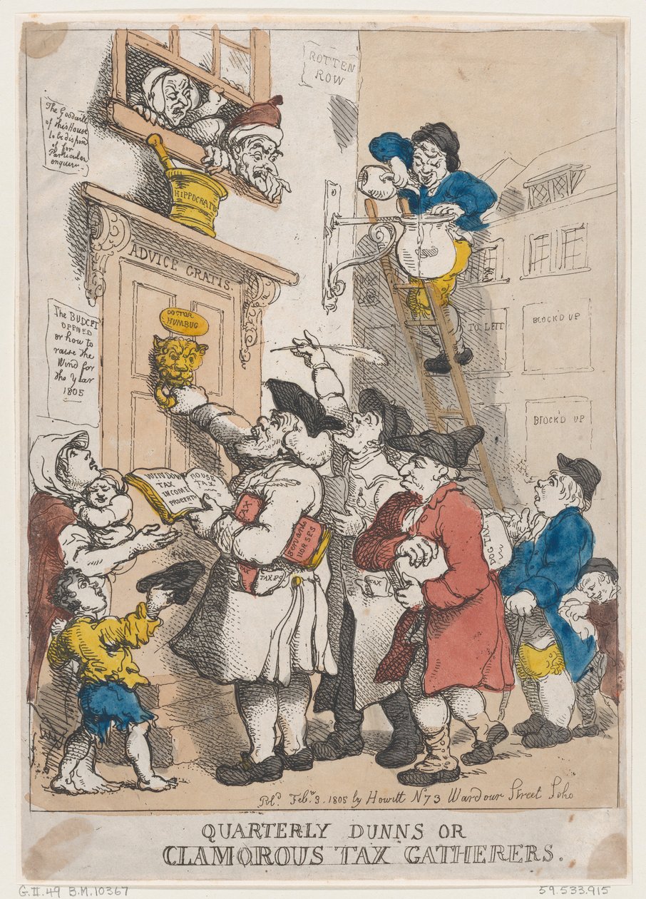 Quarterly Dunns, or Clamorous Tax Gatherers, 3. února 1805, 3. února 1805. od Thomas Rowlandson