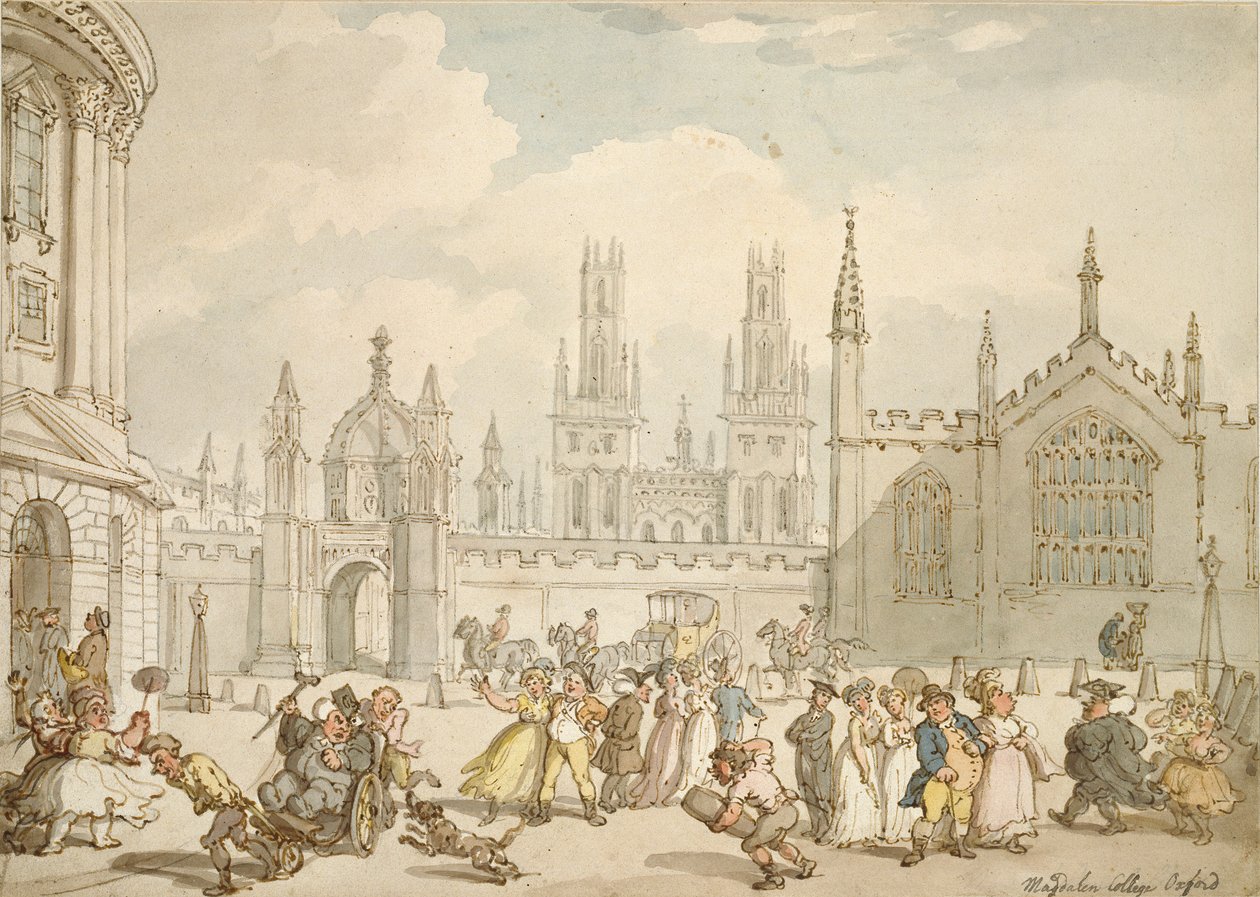 Radcliffe Square, Oxford, počátek 19. století od Thomas Rowlandson
