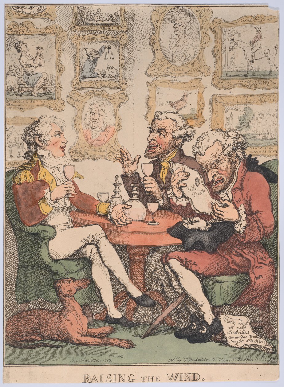 Raising the Wind, 1805-12., 1805-12. od Thomas Rowlandson