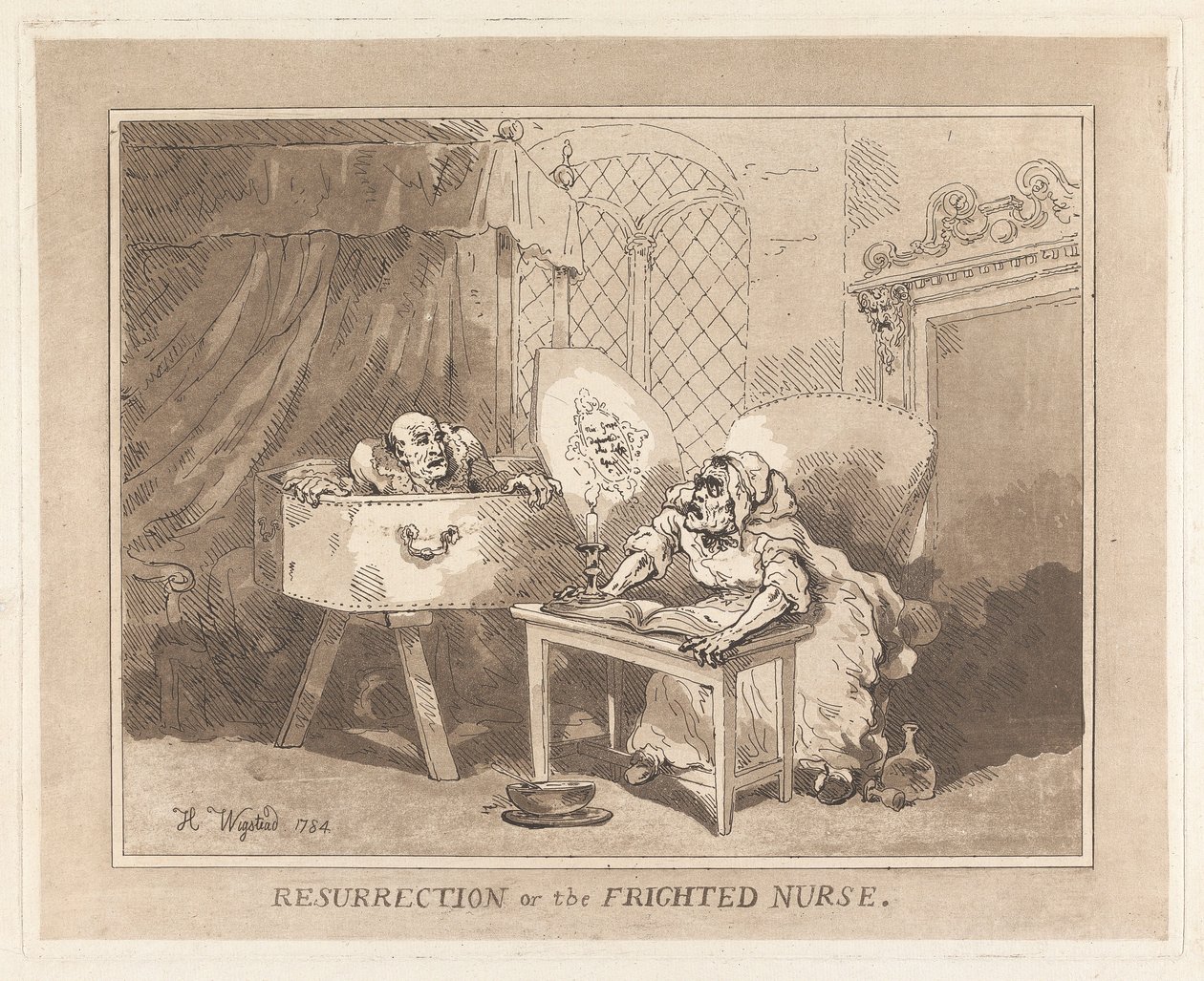 Vzkříšení aneb Vyděšená zdravotní sestra od Thomas Rowlandson