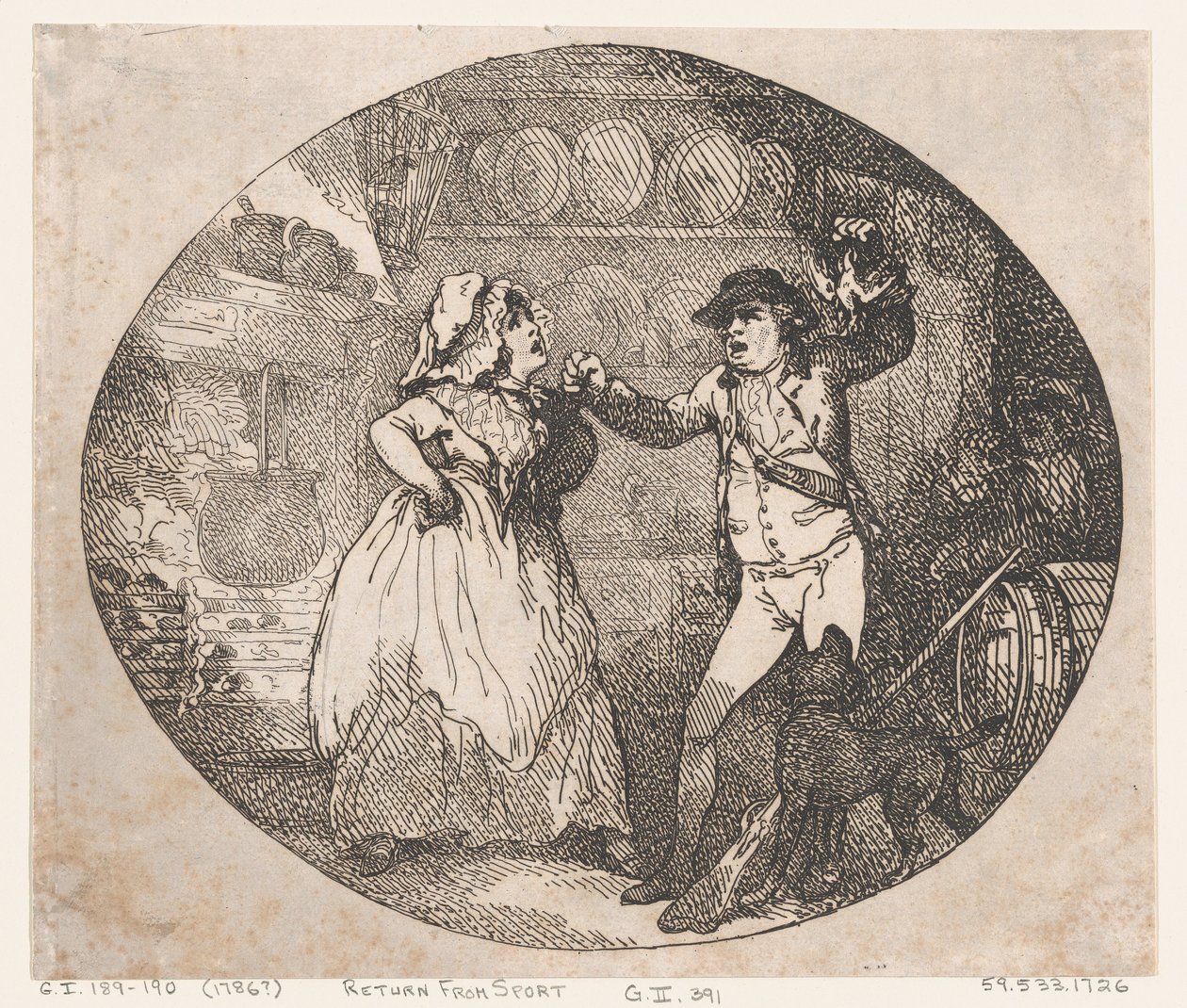 Návrat ze sportu, 1786., 1786. od Thomas Rowlandson