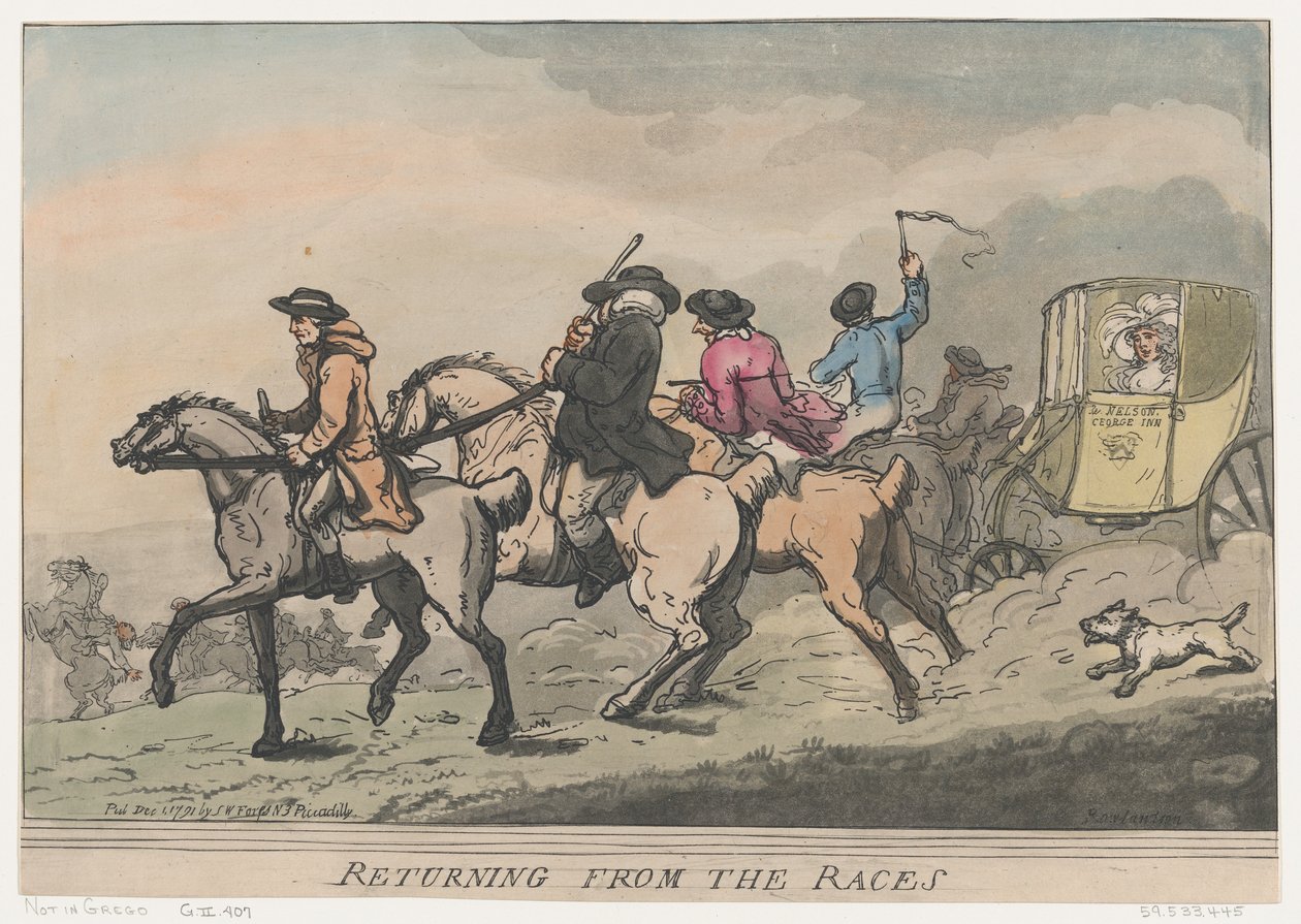 Návrat ze závodů, 1. prosince 1791, 1. prosince 1791. od Thomas Rowlandson