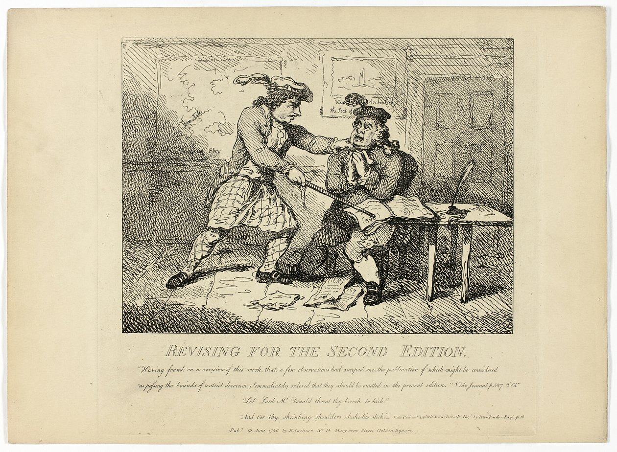 Revize pro druhé vydání, z Boswellovy cesty po Hebridách od Thomas Rowlandson