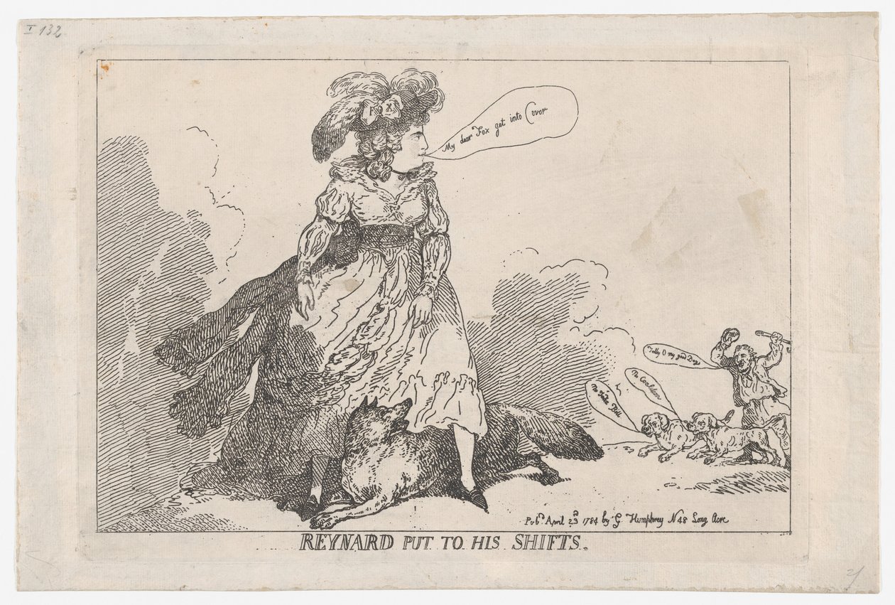 Reynard Put To His Shifts, 23. dubna 1784, 23. dubna 1784. od Thomas Rowlandson
