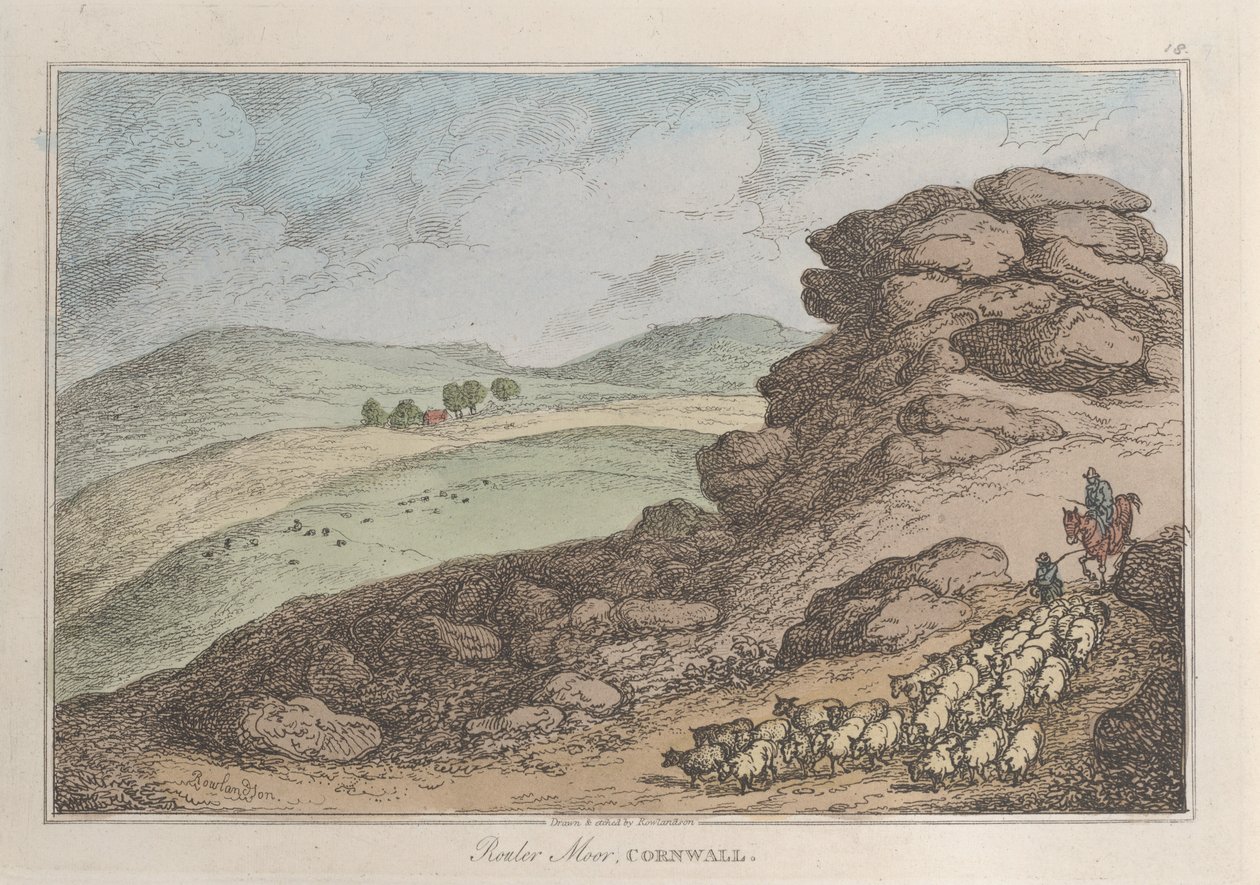 Rouler Moor, Cornwall, z Sketches from Nature, 1822., 1822. od Thomas Rowlandson