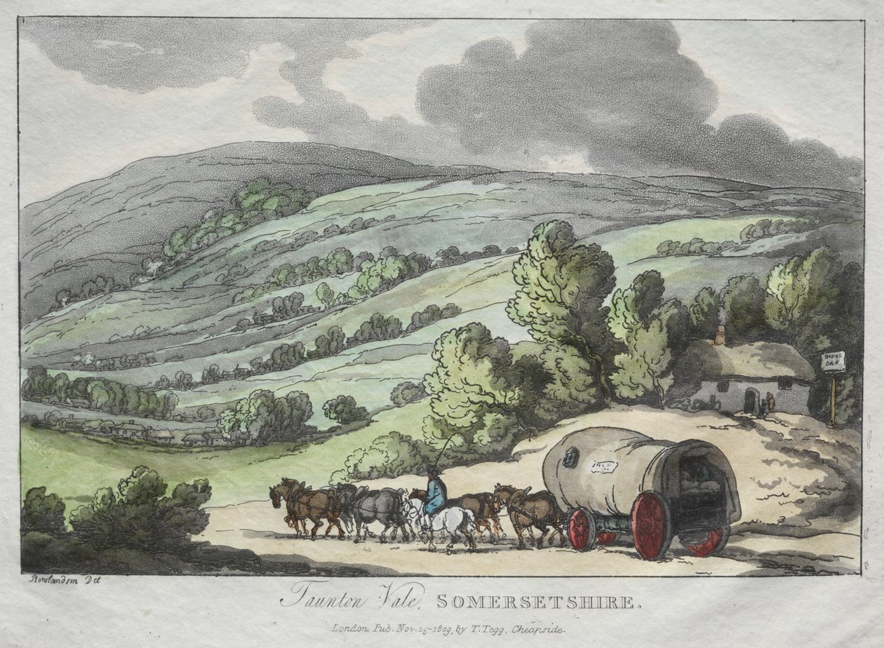 Rowlandsonovy skici z přírody: Taunton Vale, Somersetshire od Thomas Rowlandson