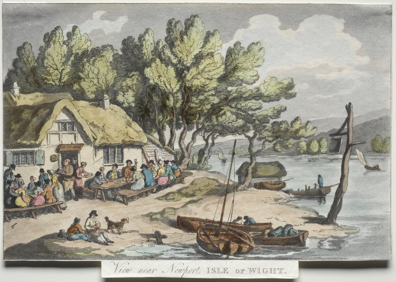 Rowlandsonovy „Skici z přírody“:  Pohled poblíž Newportu na ostrově Wight od Thomas Rowlandson