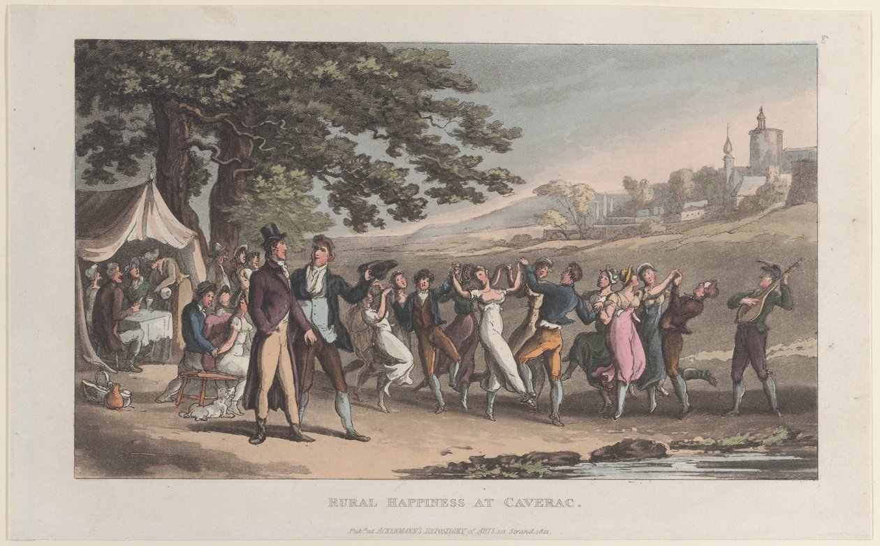 Rural Happiness at Caverac, z Journal of Sentimental Travels in the Southern Provinces..., 1821. od Thomas Rowlandson