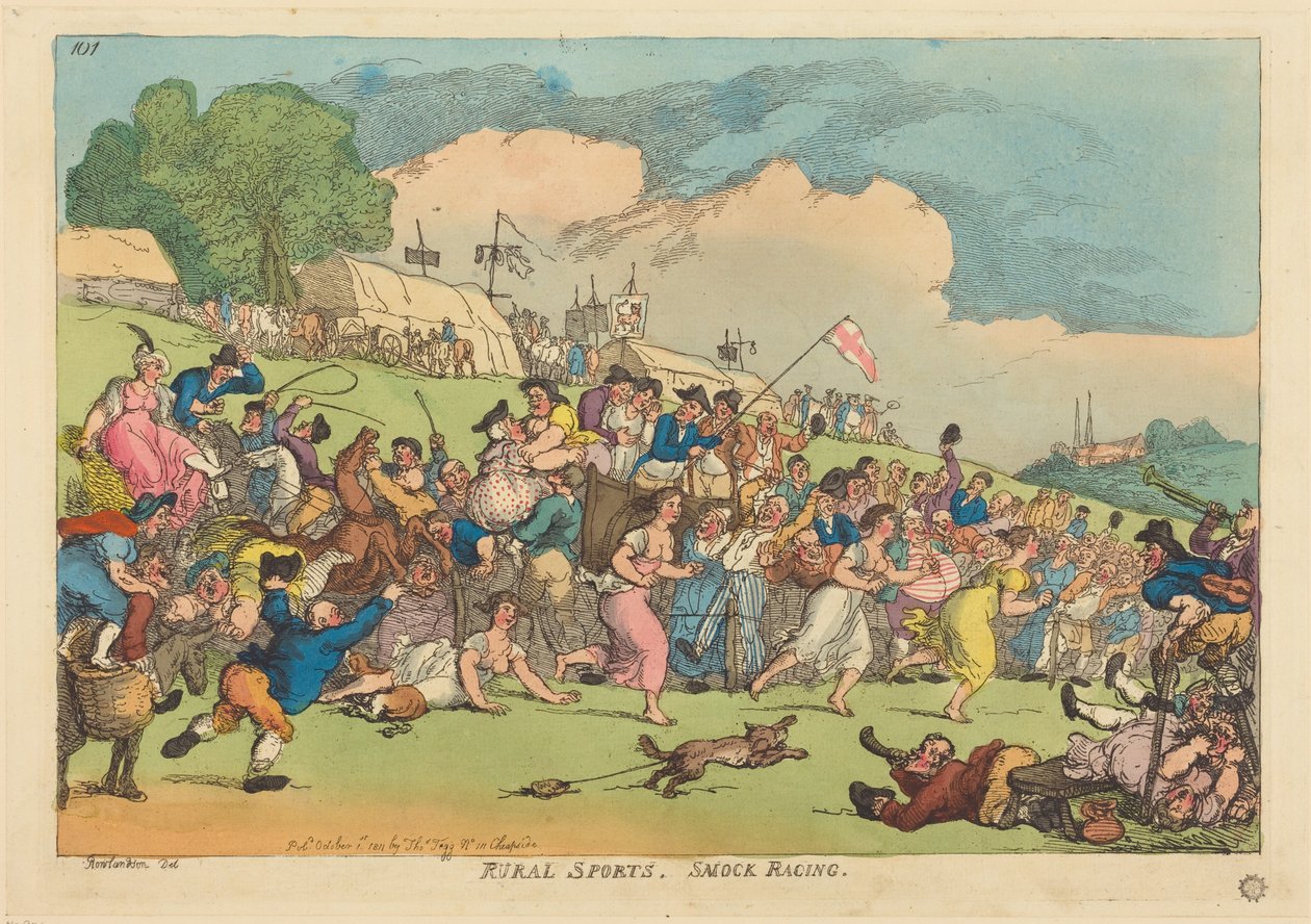 Venkovské sporty. Závody v pláštích od Thomas Rowlandson