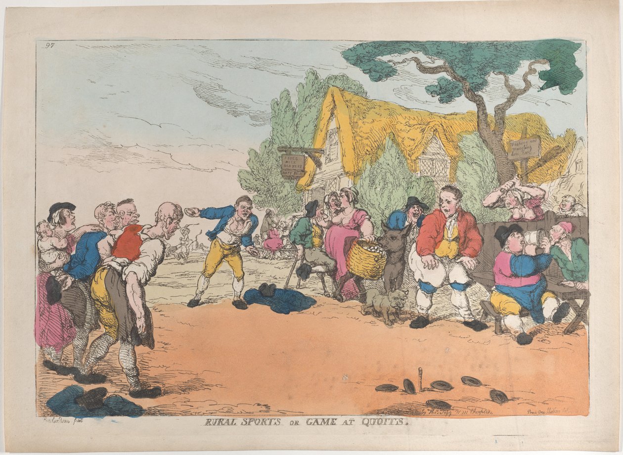 Venkovské sporty nebo hra v Quoits, 30. října 1811, 30. října 1811. od Thomas Rowlandson