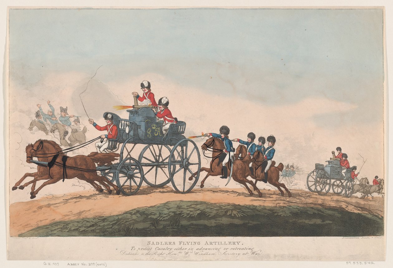 Sadlerovo létající dělostřelectvo od Thomas Rowlandson