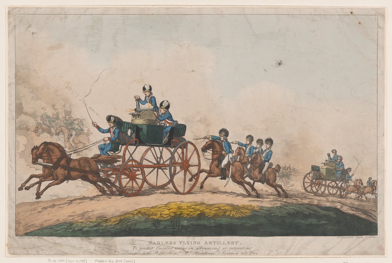 Sadlerovo létající dělostřelectvo od Thomas Rowlandson