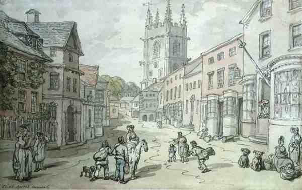 Saint Austell, Cornwall (pero a akvarel na papíře) od Thomas Rowlandson