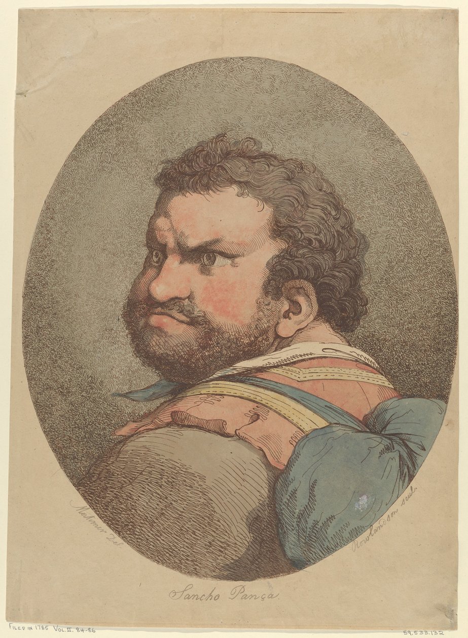 Sancho Panza, od Dona Quijota, ca. 1776, ca. 1776. od Thomas Rowlandson