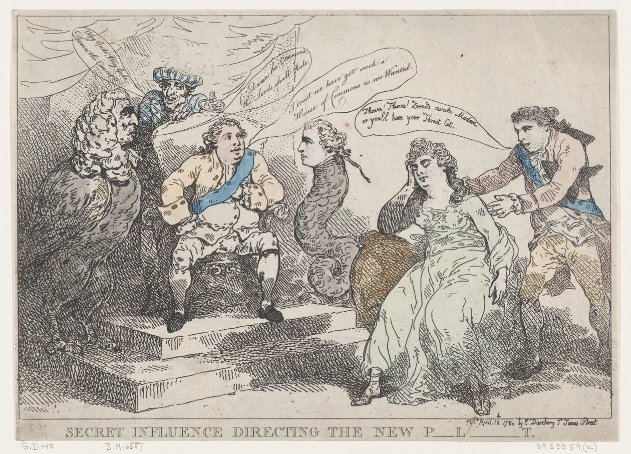 Tajný vliv režie The New P-l-t [Parlament], 18. května 1784., 18. května 1784. od Thomas Rowlandson