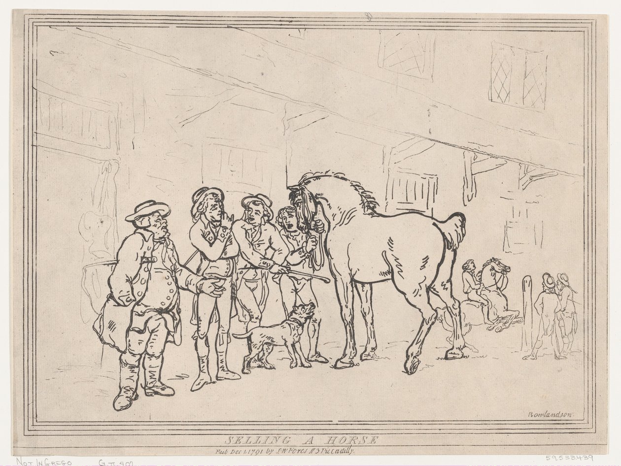 Prodej koně, 1. prosince 1791, 1. prosince 1791. od Thomas Rowlandson