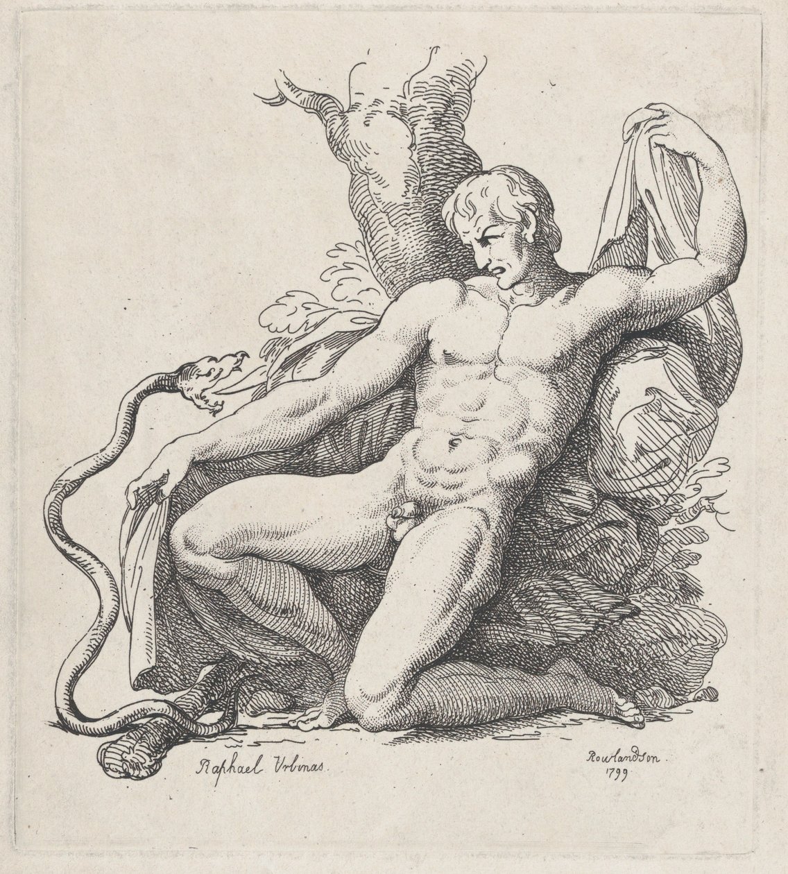 Had útočí na nahého muže, 1799., 1799. od Thomas Rowlandson