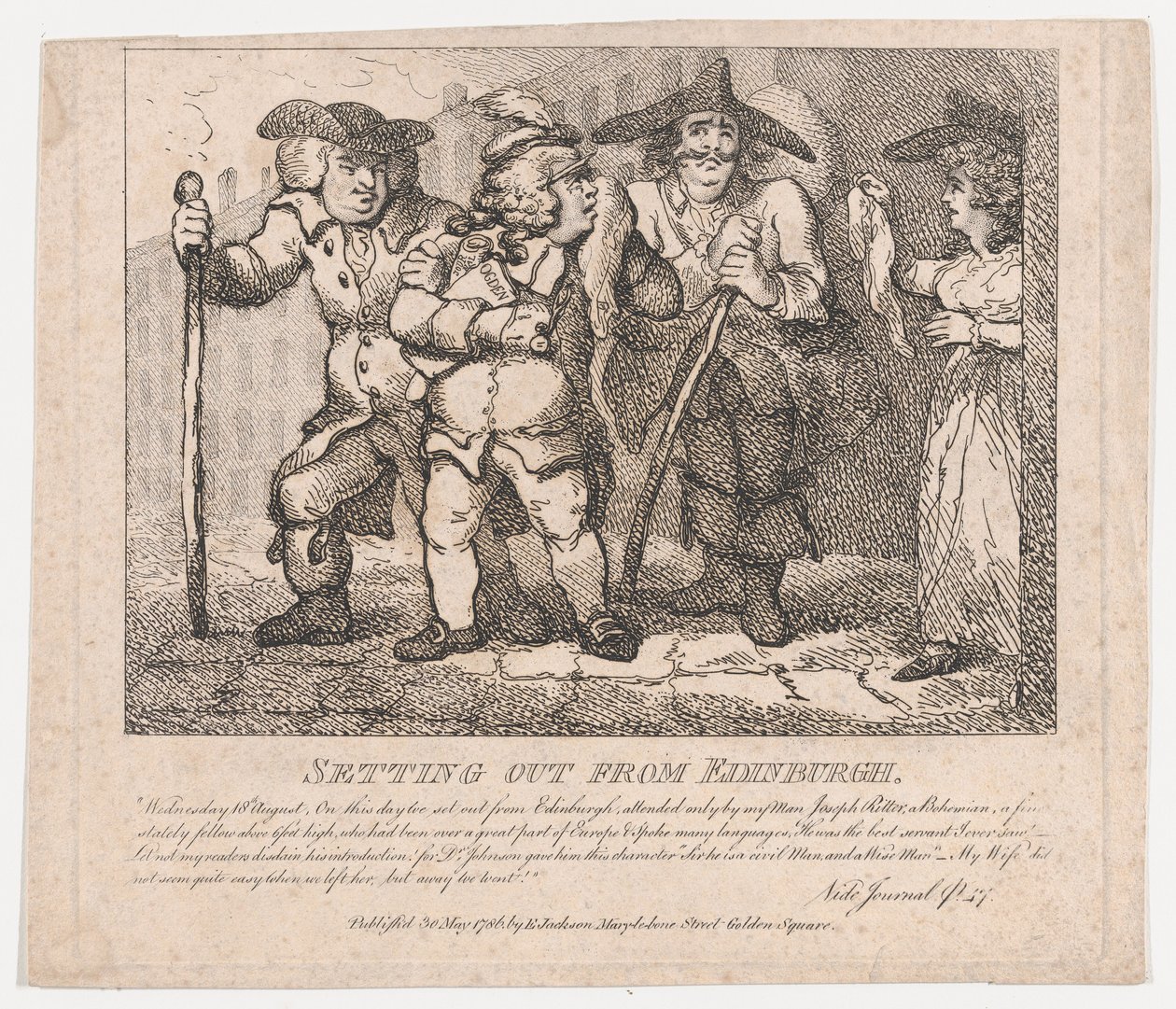 Výprava z Edinburghu, malebné krásy Boswell, část druhá, květen..., 30. května 1786. od Thomas Rowlandson