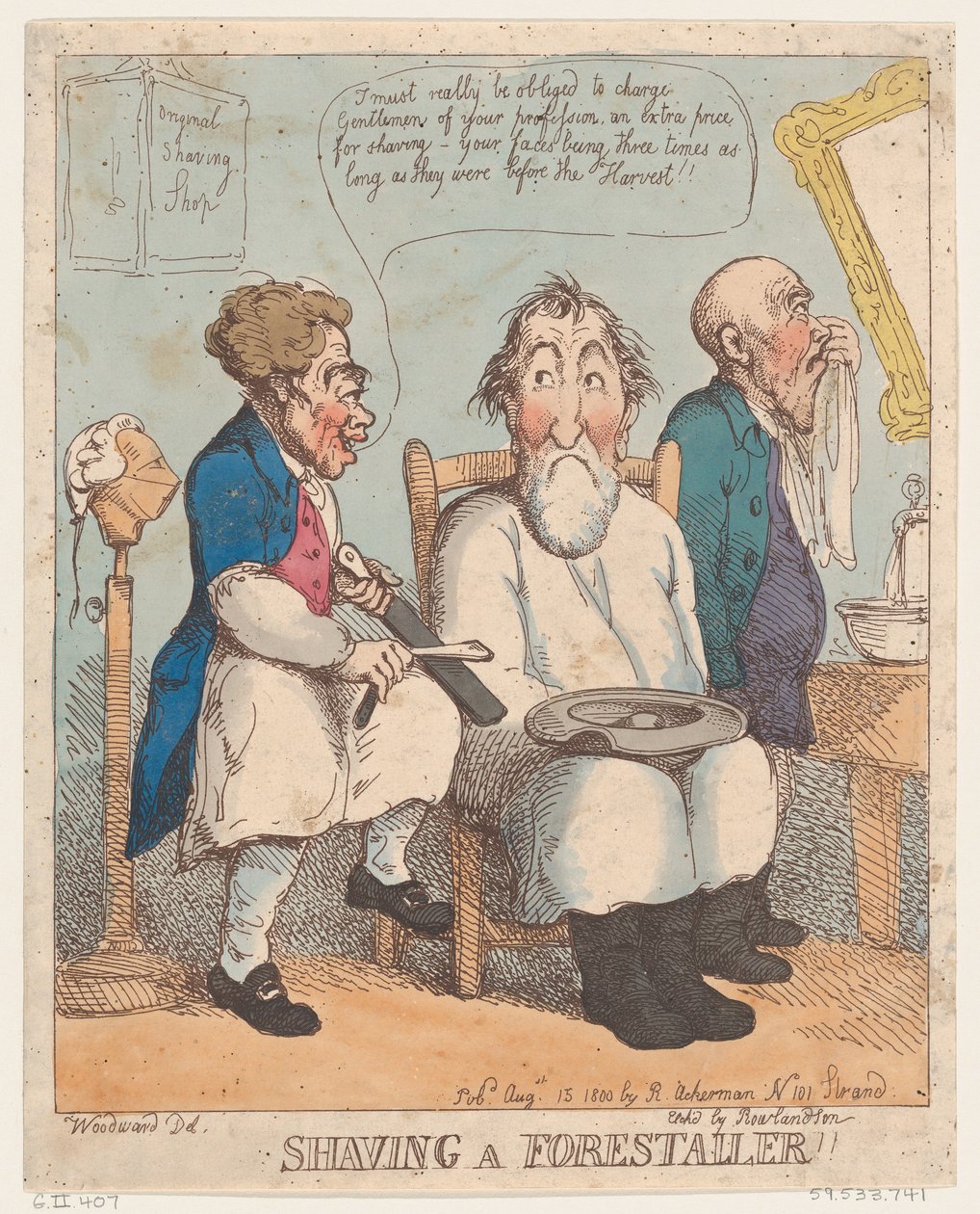 Shaving a Forestaller, 15. srpna 1800, 15. srpna 1800. od Thomas Rowlandson