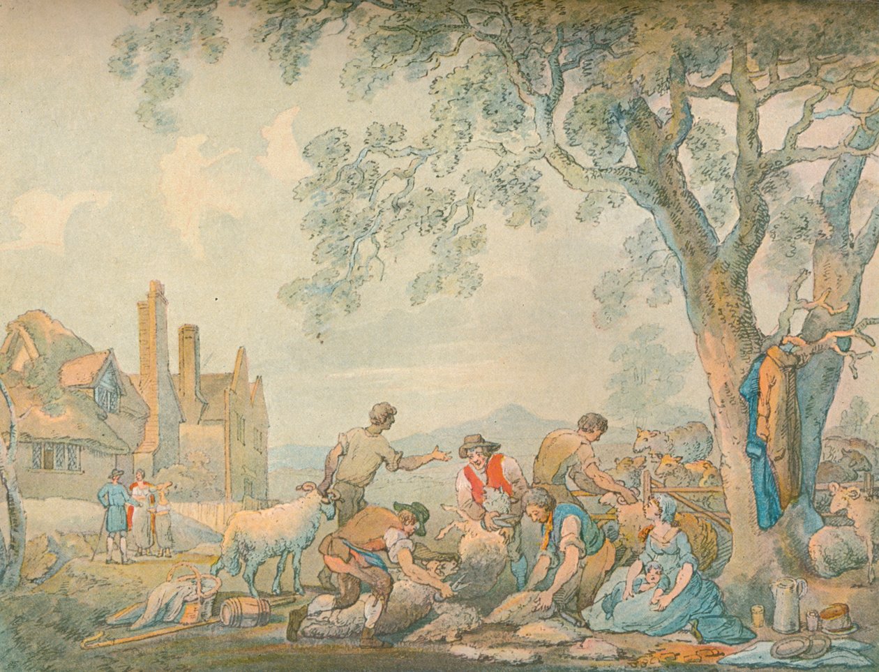 Střih ovcí, c1776-1827, 1906 od Thomas Rowlandson