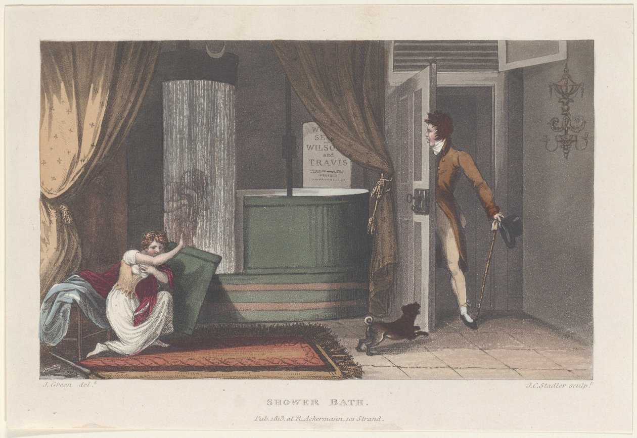Sprchová koupel, z Poetical Sketches of Scarborough, 1813., 1813. od Thomas Rowlandson