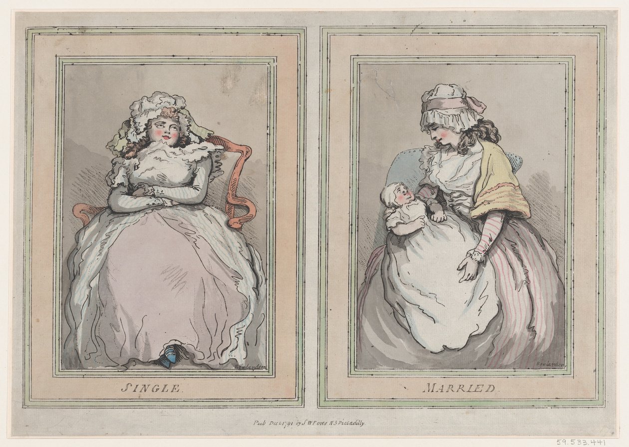 Svobodný a ženatý, 1. prosince 1791, 1. prosince 1791. od Thomas Rowlandson