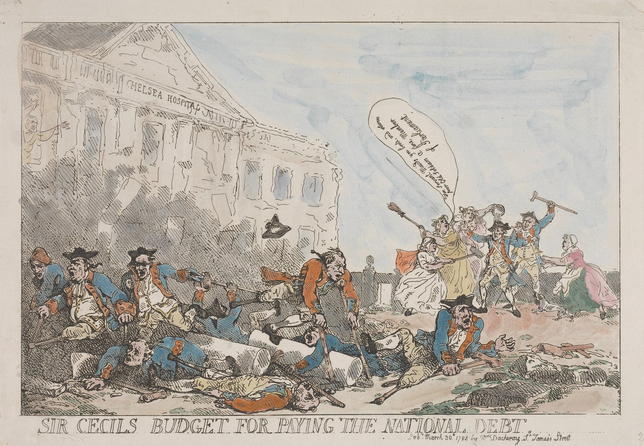 Sir Cecilův rozpočet na splácení státního dluhu od Thomas Rowlandson