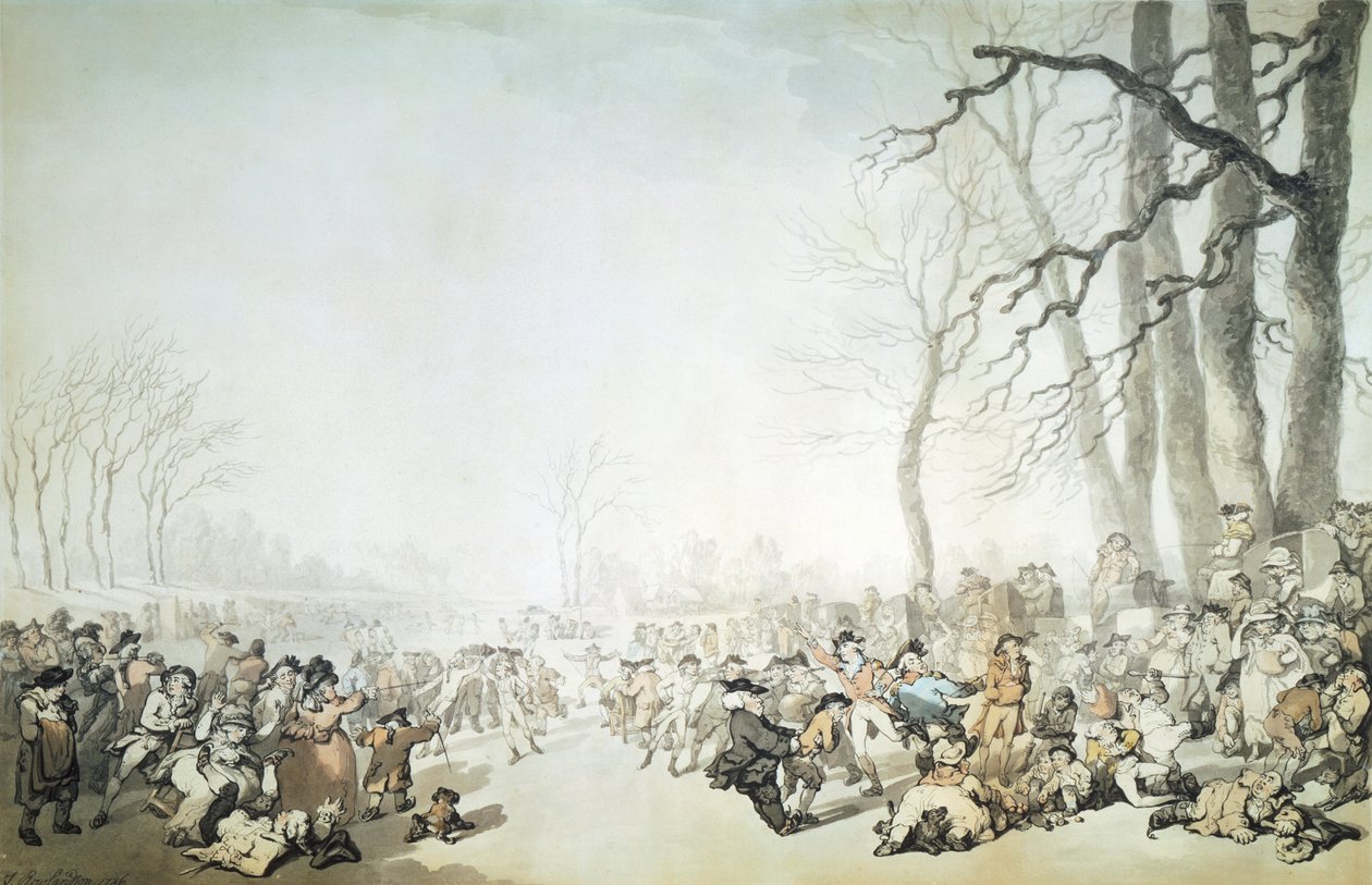 „Skaters on the Serpentine“, City of Westminster, Londýn, 1786. od Thomas Rowlandson