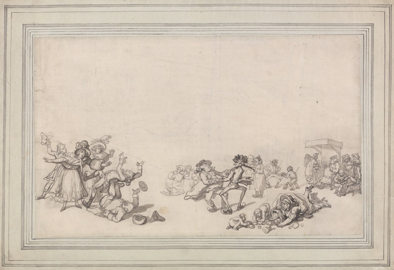 Bruslení na Serpentine od Thomas Rowlandson