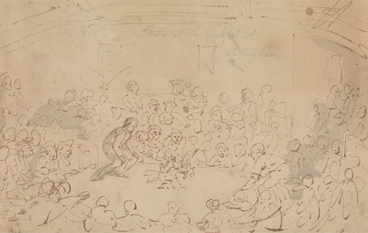Načrtnuté v kokpitu, Nottingham od Thomas Rowlandson